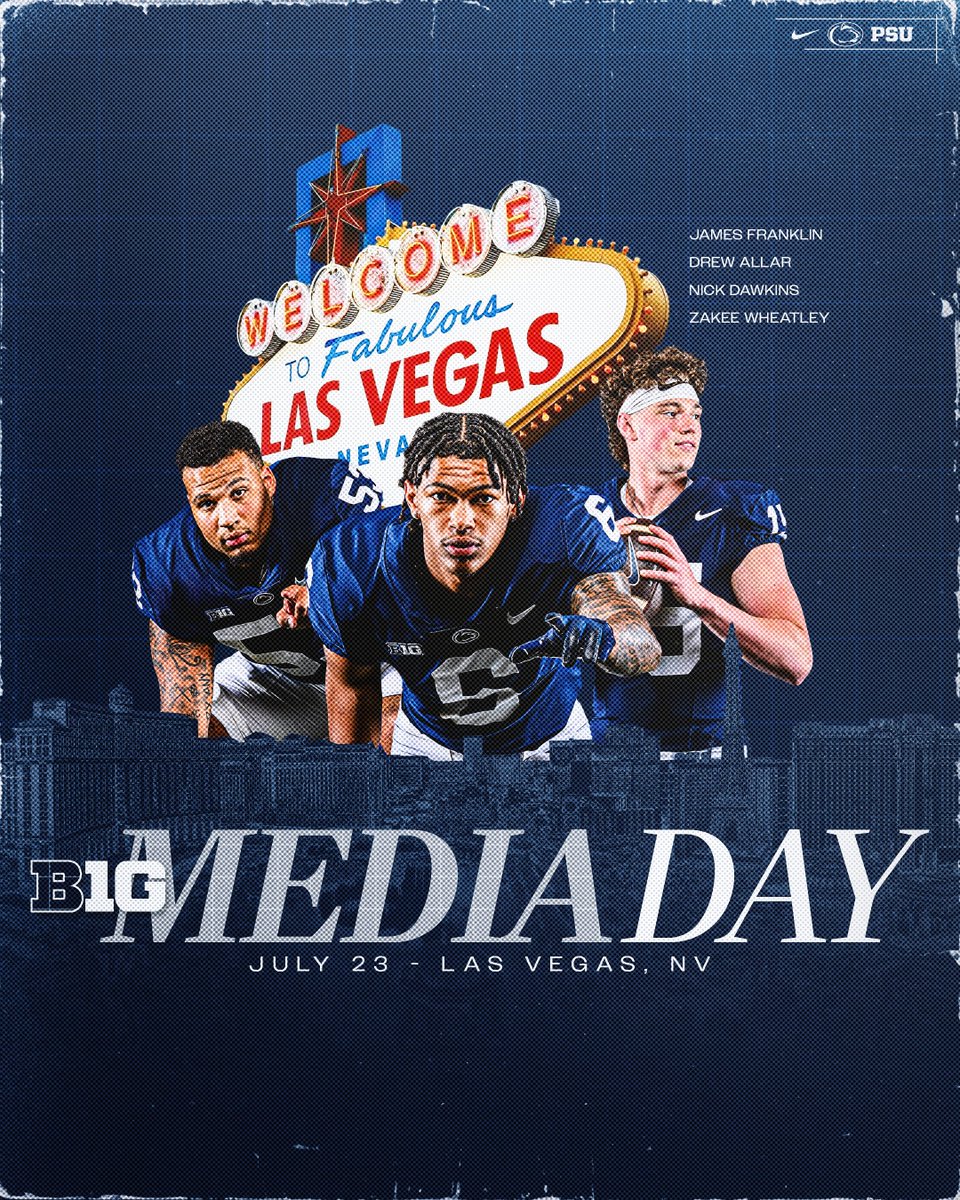 PennStateFball's tweet image. Viva Las Lions!

It’s B1G Media Day 🎬

#WeAre