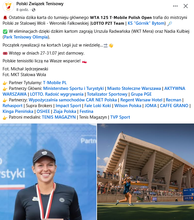 z_kortu's tweet image. Weronika Falkowska z dziką kartą do głównej drabinki WTA 125 w Warszawie.
Wcześniej otrzymały je: Martyna Kubka, Weronika Ewald i Monika Stankiewicz.
📸 PZT | #czasnatenis