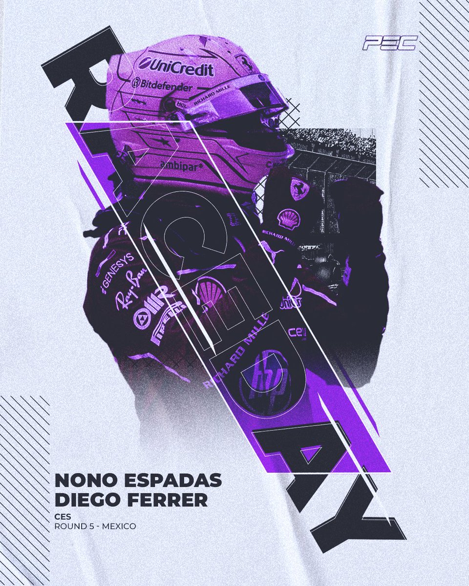 eSportsPEC (@esportspec) on Twitter photo 💜 | <a href="/CES_F1/">Champions Esports Series</a> Round 5
🇲🇽 | Autodromo Hermanos Rodriguez
📆 | 23th of July
🕥 | 20:00 CET
🏁 | Lineup
🇨🇱 | Diego Ferrer
🇪🇸 | Nono Espadas
#GoPEC 💜 | <a href="/CES_F1/">Champions Esports Series</a> Round 5
🇲🇽 | Autodromo Hermanos Rodriguez
📆 | 23th of July
🕥 | 20:00 CET
🏁 | Lineup
🇨🇱 | Diego Ferrer
🇪🇸 | Nono Espadas
#GoPEC