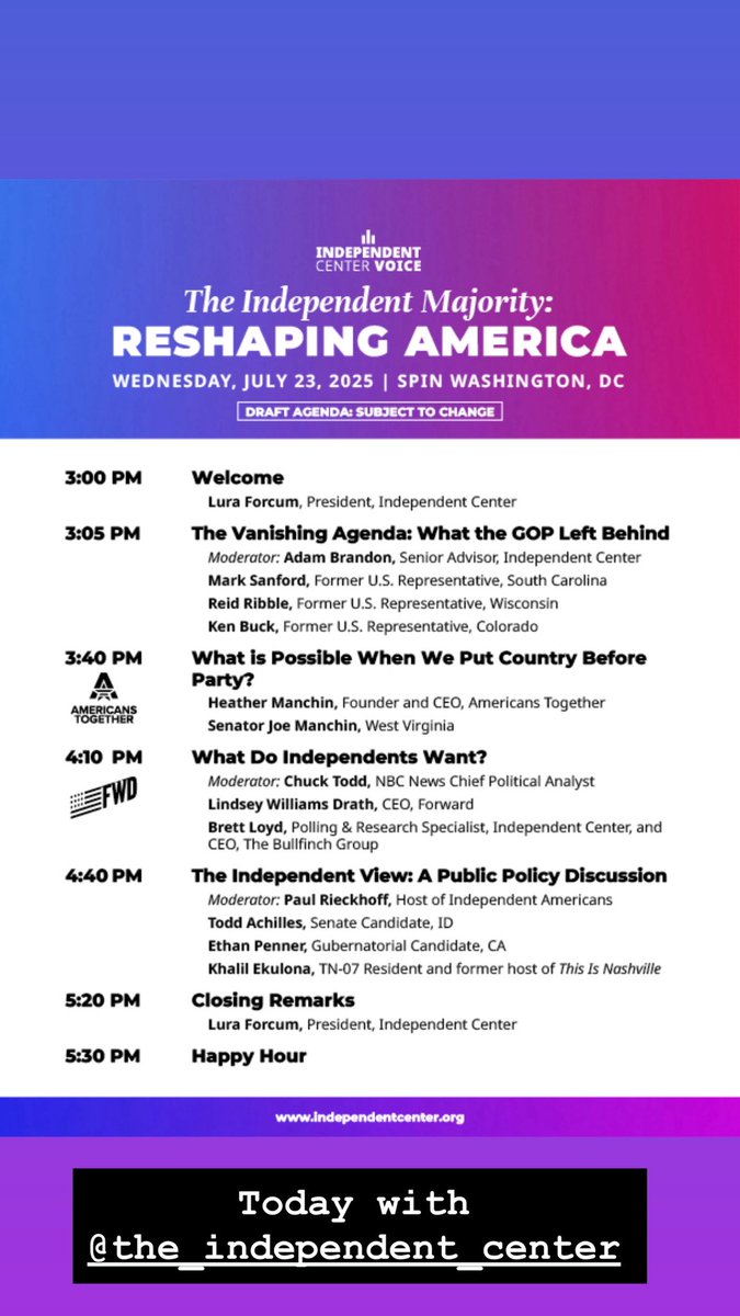 PaulRieckhoff's tweet image. Back in the belly of the beast.
As our independent movement continues to grow.
I’ll see some of you at the @Independent_Cen event.
And everyone can catch more later today as I’ll be live from DC on NewsNation at 3:30 and MSNBC at 5:30. And tomorrow in a new @indy_americans.…