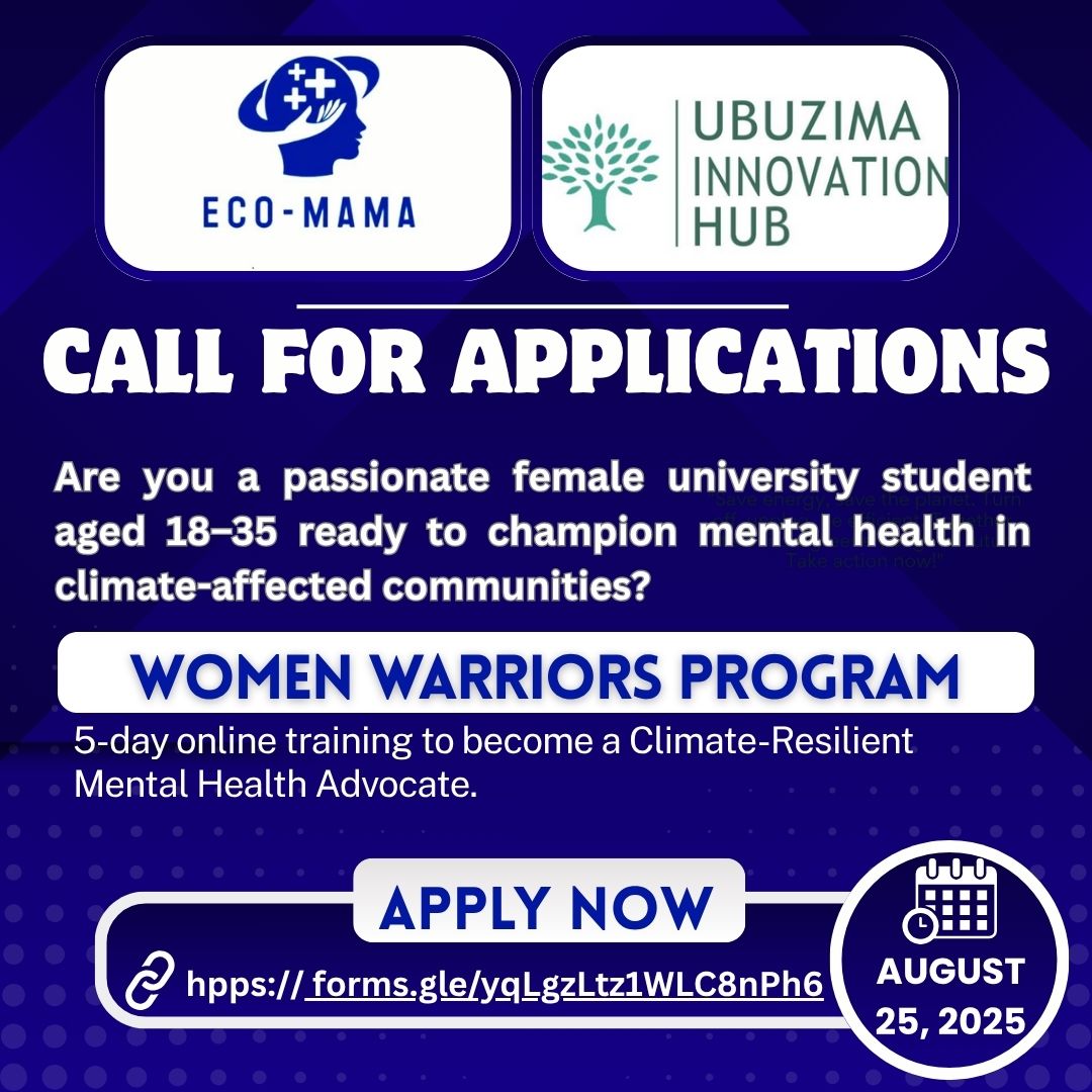 ECOMAMA000's tweet image. Applications Open!
Are you a Rwandan female student (18–35) from a climate-affected area with a passion for advocacy?
Join the #WomenWarriors Program 
In partnership with @UbuzimaHub we&apos;ve got you. Apply, and gain hands-on experience.

Apply here: forms.gle/yqLgzLtz1WLC8n…