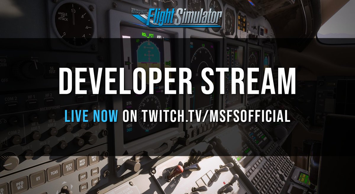 MSFSofficial's tweet image. 🔴 We’re LIVE for our July Development Stream with Jorg, Seb, and Martial (with a special guest from FlightFX at the end!)
After the stream, join Twotonemurphy for a deeper dive with the FlightFX devs. ✈️
🔗 twitch.tv/msfsofficial & twitch.tv/twotonemurphy