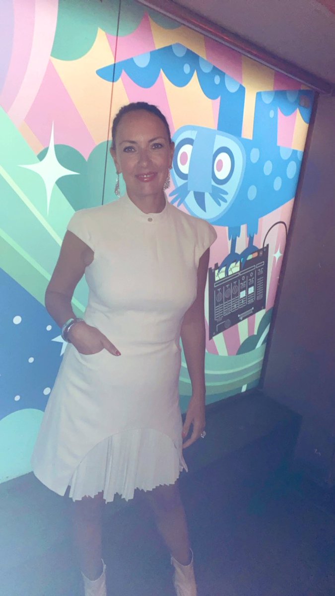 NickiDonohoe's tweet image. Didn’t we have a nice time …. ? Space age tennis dress and boots ensemble for the lost 80s gig. Couldn’t face the neon leg warmers 😂