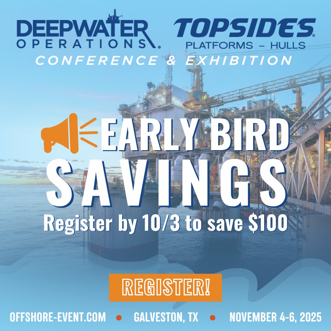 Deepwater Operations and Topside, Platforms, and Hulls Conference &amp; Exhibition addresses the critical challenges and latest strategies in deepwater operations and topsides. Save $100 on registration with Early Bird Savings when you register by 10/3! offshore-event.com