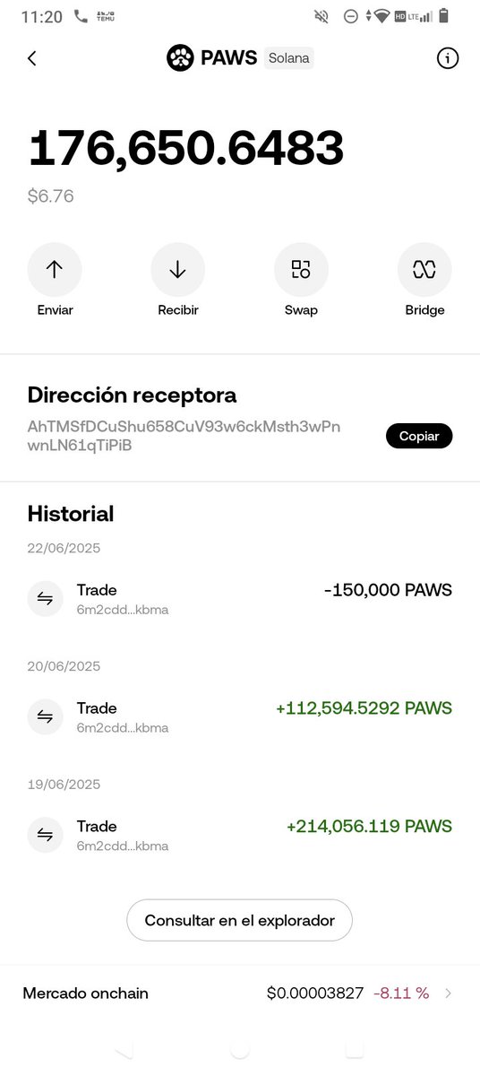 Zurvivor20's tweet image. @GOTPAWSED 🐾

🔥PAWS is soaring—check that epic chart spike! I’m holding 1,650 PAWS with 176,650.6483 in my wallet (screenshot below)! Giving away 175,000 PAWS—LIKE, RETWEET, &amp;amp; drop your address to join the madness!  Check my pinned tweet for MORE rewards!  #PAWStoTheMoon