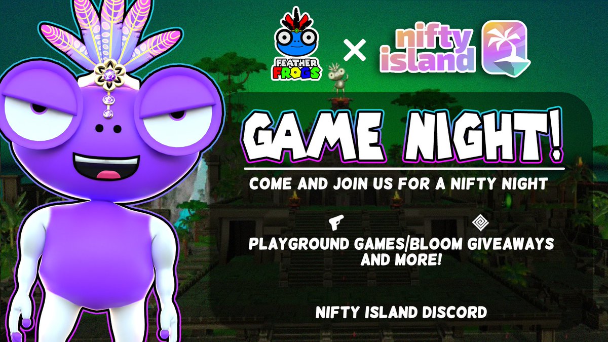 Fแดแดแดสแดส Fสแดษขs (@featherfrogs) on Twitter photo Join us this Wednesday for some fun on <a href="/Nifty_Island/">Nifty Island ๐</a> !
๐๏ธ Voice Chat: Nifty Island Discord
โฐ Wednesdays | 6:30 โ 8:00 PM EST
๐Playground Games/Bloom Giveaways and MORE... Join us this Wednesday for some fun on <a href="/Nifty_Island/">Nifty Island ๐</a> !
๐๏ธ Voice Chat: Nifty Island Discord
โฐ Wednesdays | 6:30 โ 8:00 PM EST
๐Playground Games/Bloom Giveaways and MORE...