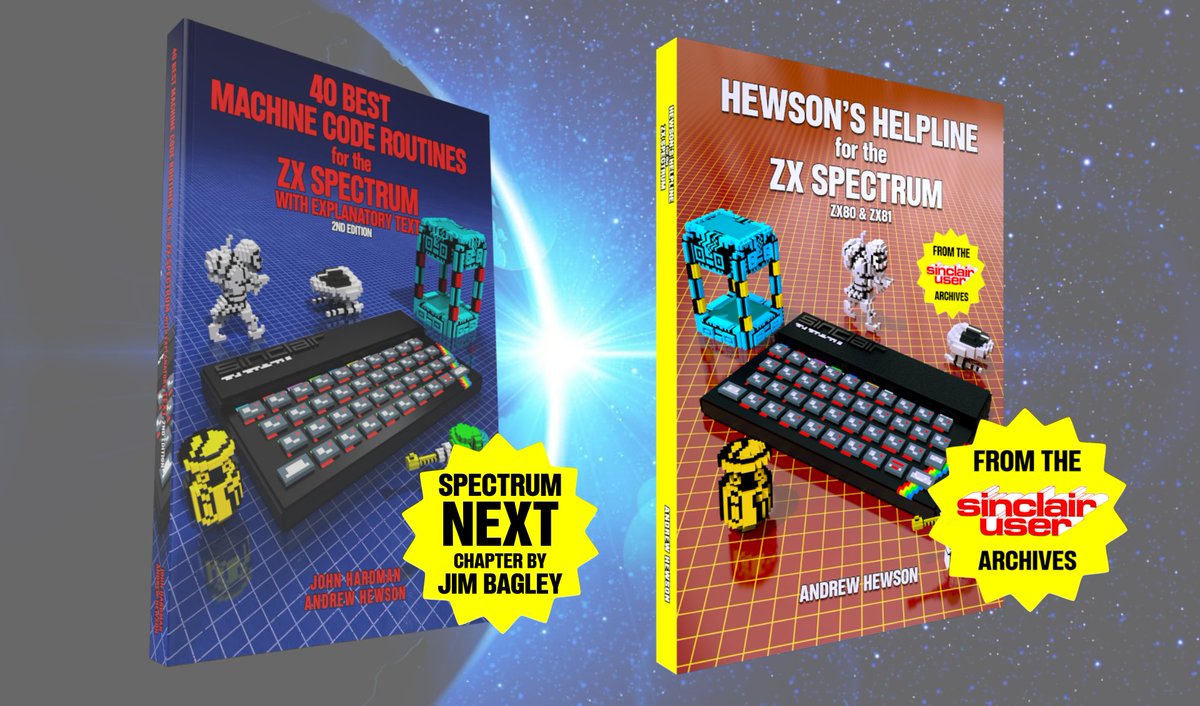 HewsonJoystick's tweet image. Hey #ZXSpectrum fans, you can by both of the Hewson speccy programming books from our website:
hueygames.com/40-bmcr-zx-spe…
hueygames.com/helpline