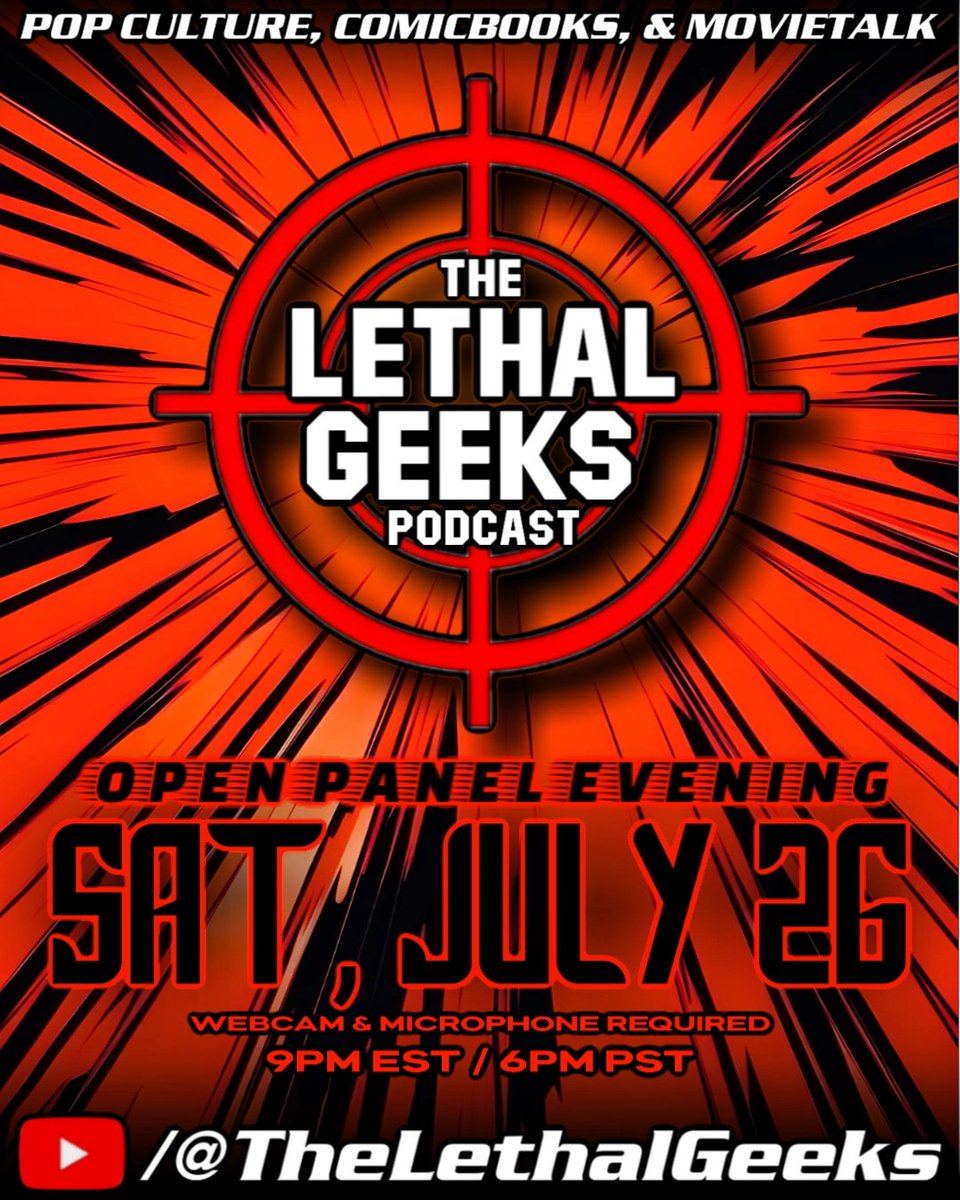 TheLethalGeeks's tweet image. The Lethal Geeks are opening up the floor once again—and this time, it's your turn to speak. We’re inviting members of the fandom and pop culture community to join us LIVE on the panel to share your thoughts, reactions, and hot takes on everything trending this week!
💥 Topics…