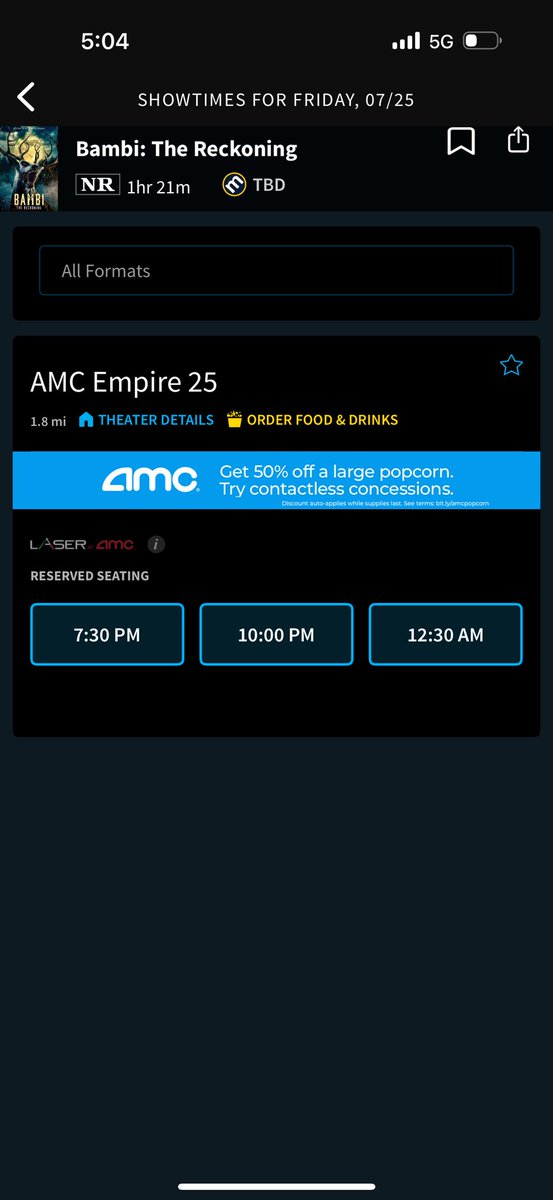 ITNFILMS's tweet image. Get ready NYC Bambi The Reckoning comes out AMC 25
keeps adding more screens!
check local listings hundreds of screens nationwide
#BambiTheReckoning #itnstudios