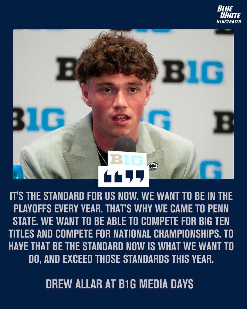 PennStateOn3's tweet image. Penn State returns to the 2025 season with big expectations after last year's College Football Playoff run.
Hear from Drew Allar and others on what comes next (On3+): on3.com/teams/penn-sta…