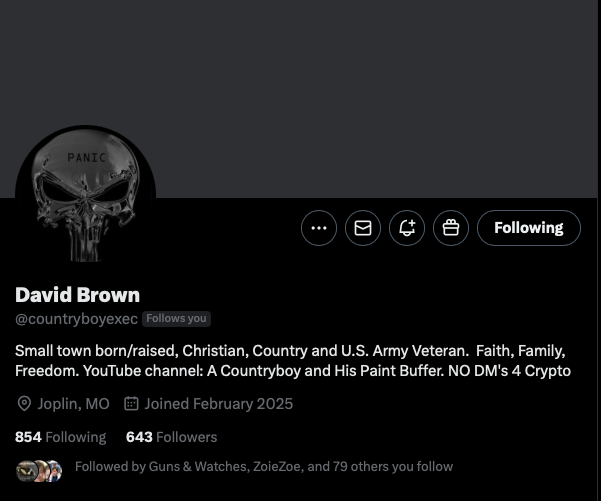 VetSalutes's tweet image. Let's welcome this Army Vet from Missouri to the ranks!
@countryboyexec