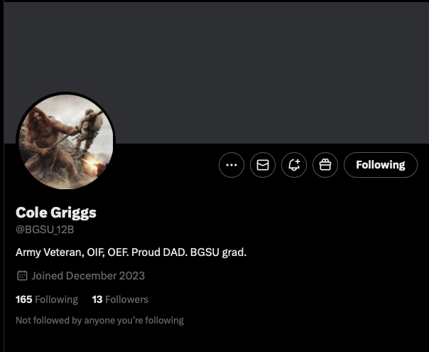 VetSalutes's tweet image. Got another lonely Engineer that could use some companions. Let's show him some love.
@BGSU_12B