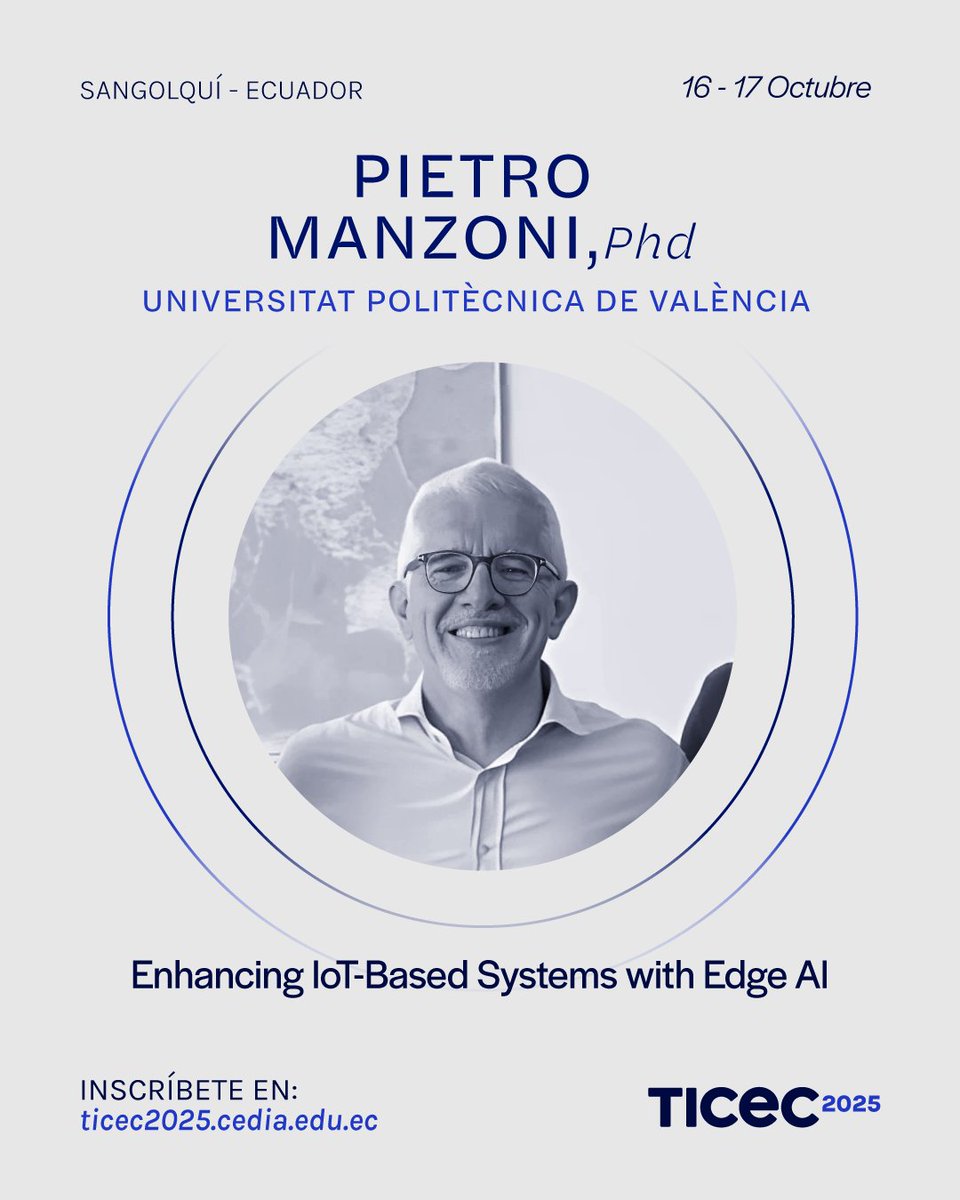 📡 ¿Qué son las redes que usan y que nos ayudarán a difundir?
Acompáñanos y descubre cómo las redes digitales están transformando la forma en que compartimos información, ciencia e innovación.
🔗ticec2025.cedia.edu.ec
📅 16 y 17 de octubre.
📍 <a href="/ESPEU/">ESPE</a> 
🤝 <a href="/CEDIAec/">CEDIA</a>