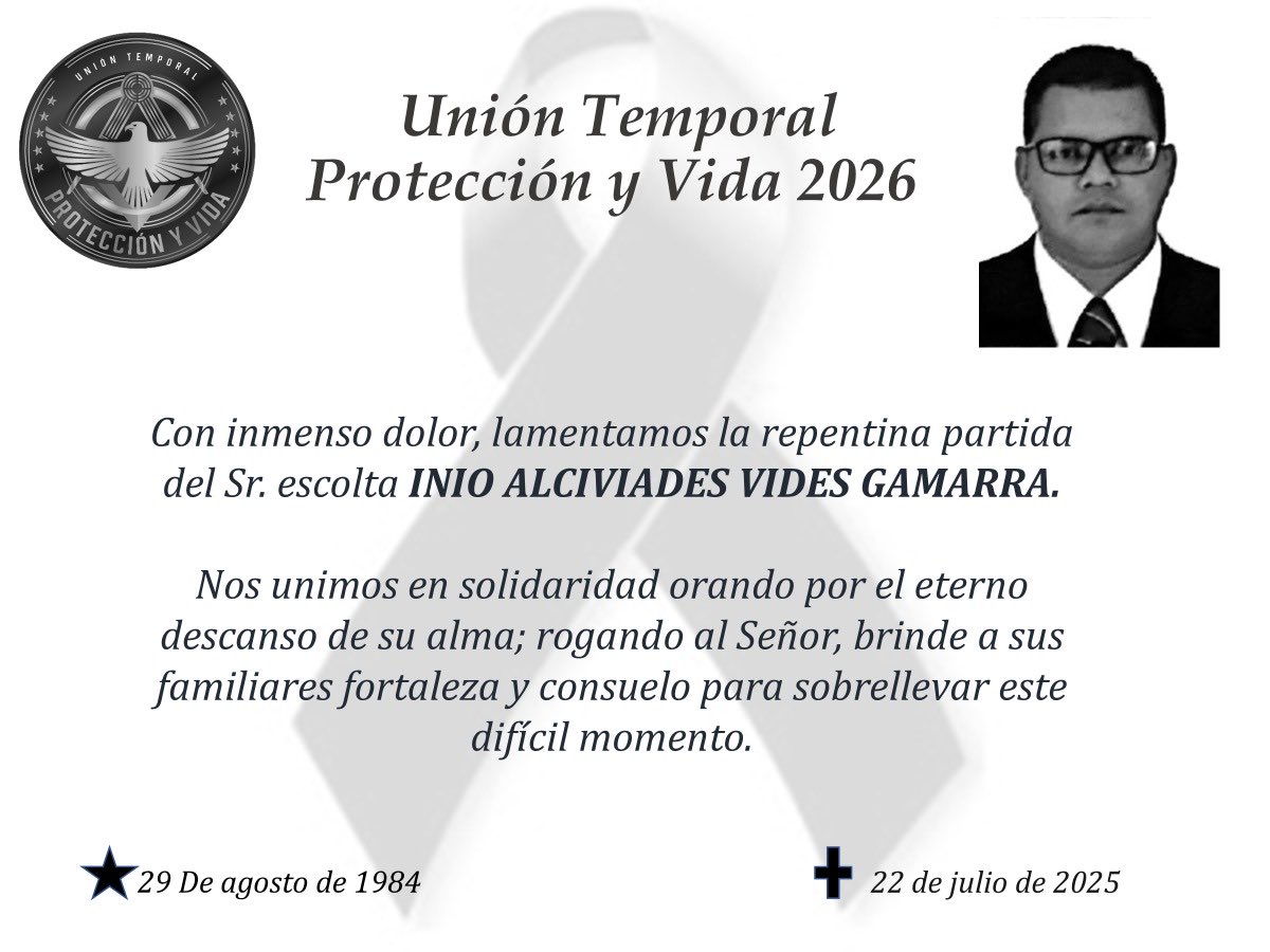 Lamentamos el fallecimiento del trabajador Inio Alciviades Vides Gamarra Q.E.P.D. Nuestra Solidaridad con su familia, elevamos oraciones por su eterno descanso y por la fortaleza a su familia ante su temprana partida de este espacio terrenal ñ.