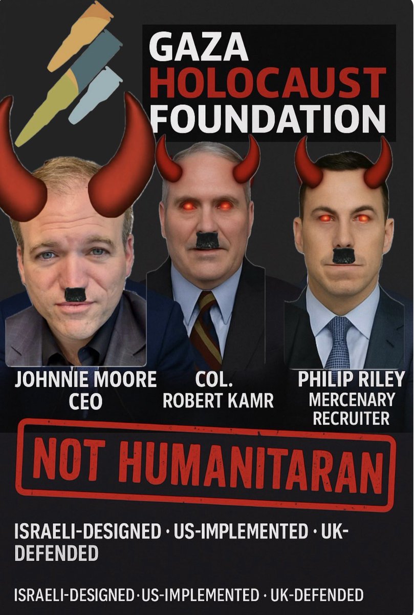 DeptOfWarCrimes's tweet image. The terrorisť organization @GHFUpdates are planning to kidnap and kill women seeking aid tomorrow as part of the daily blood sacrifice to their God Netanyahu. The crisis management “Christian” terrorisť have brought US humiliation to levels we have not seen since Hiroshima. Shame