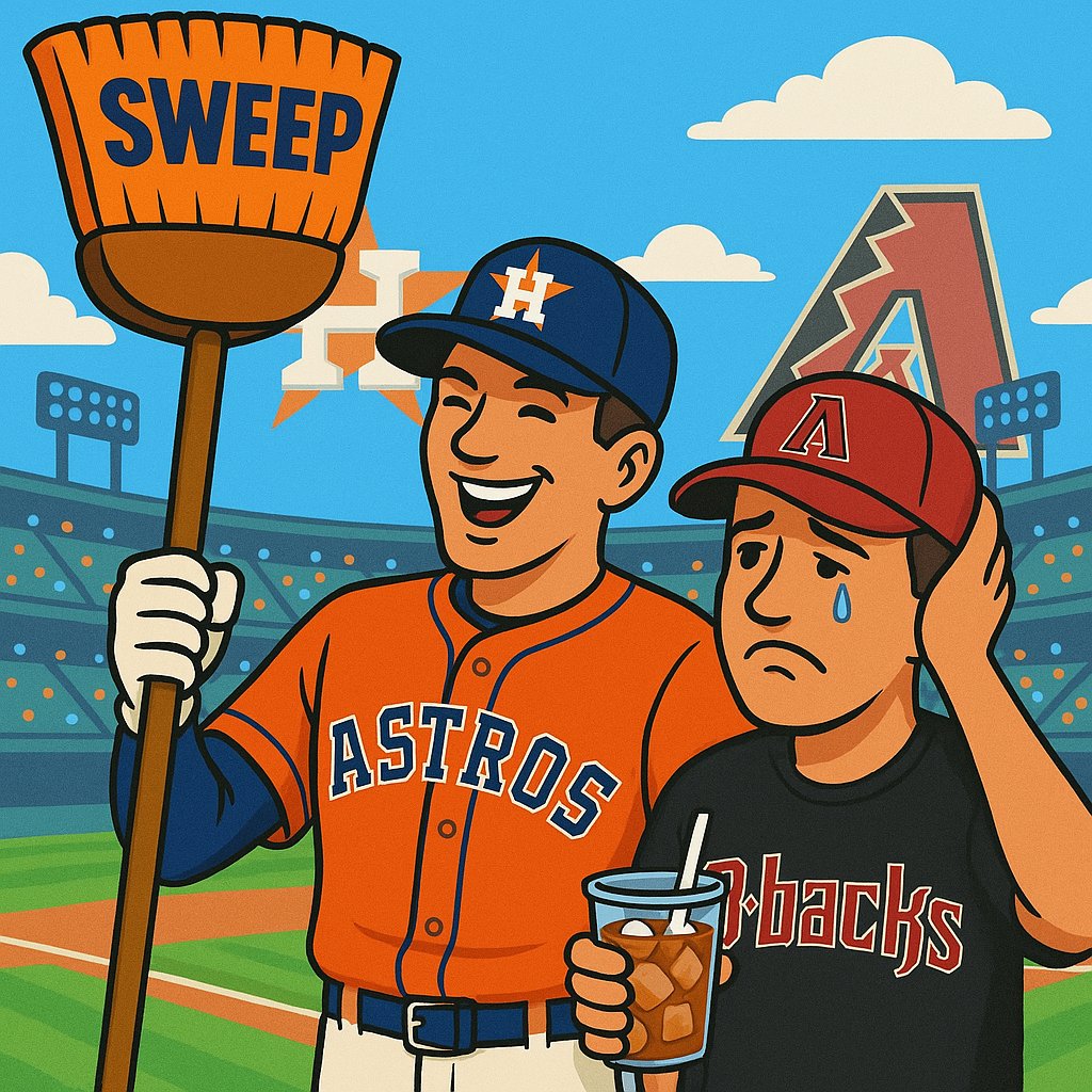 🧹The Astros sweep the Diamondbacks and lead the AL West by 6 games.

Brandon Walter:
⚾️7 IP
⚾️4 H
⚾️ER
⚾️BB
⚾️5 K
⚾️82 pitches

Houston win streak: 
🔥4 games
🔒3 or fewer runs allowed in each game (10 total)
🏆60-42 (Best in AL)
