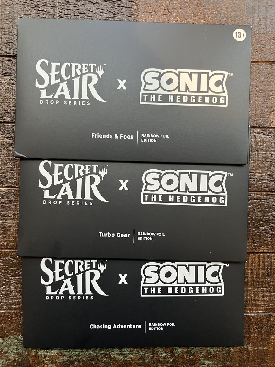 scruffycitytv's tweet image. MTG Secret Lair x Sonic complete sealed rainbow set.
$180 Shipped