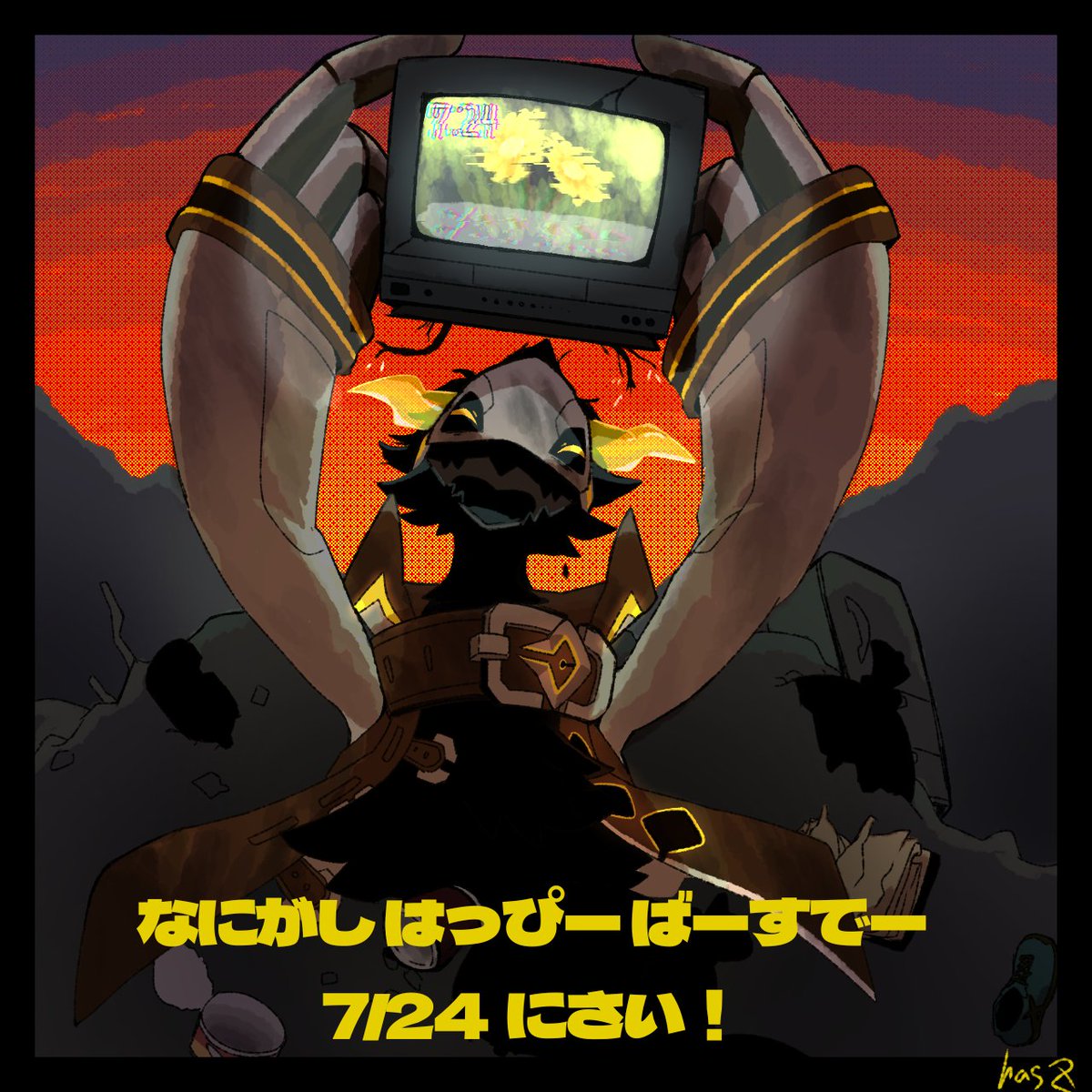 #黒塗鳥お絵描き
某今日で2周年🐦‍⬛️✒️
おはなつみ🌼