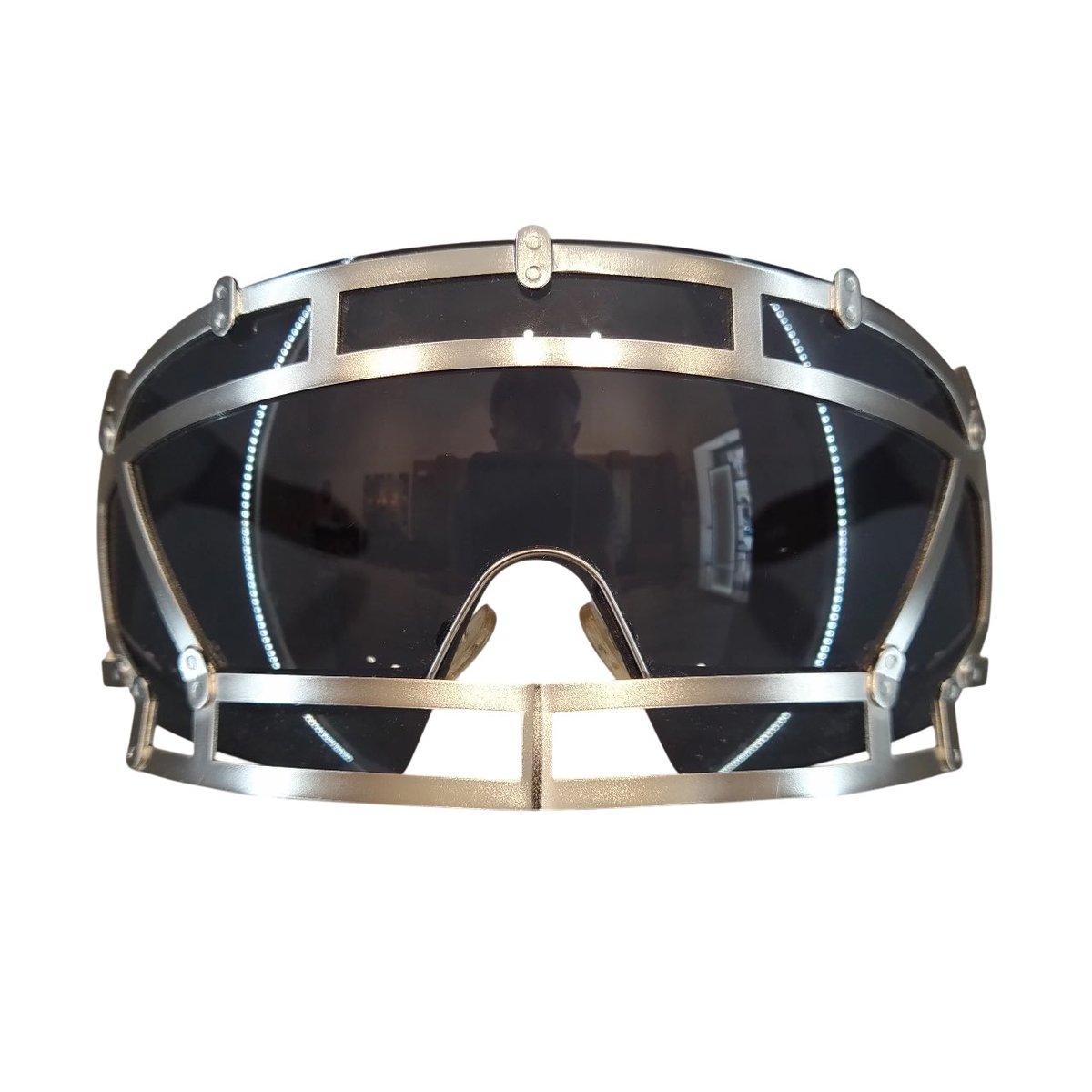 chattecouture's tweet image. lady gaga wearing the ktz x linda farrow football helmet sunglasses spring/summer 2010