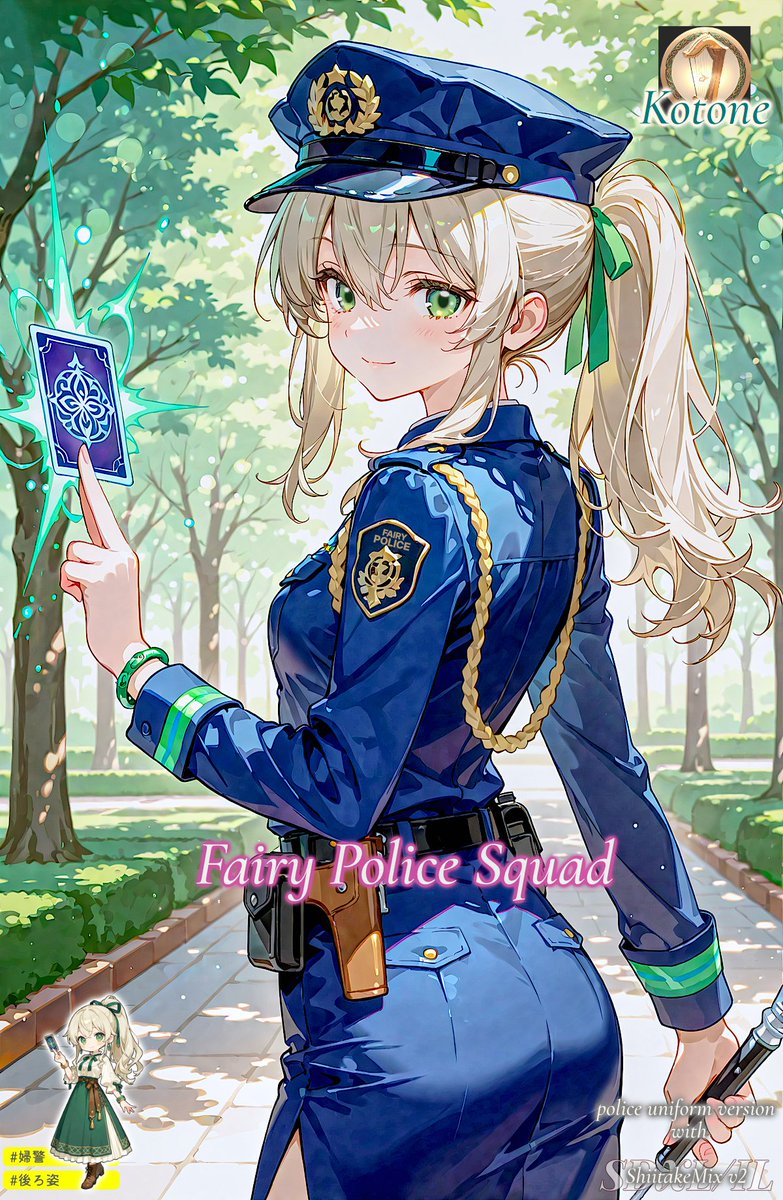 iwasiman's tweet image. ユーザー企画 「婦警」「後ろ姿」にダブル参加です🃏👮♀️
#ShiitakeMix #AIイラスト #AIart #AIイラスト術師さんと繋がりたい #AIイラスト好きと繋がりたい
妖精警察隊 | chichi-pui.com/posts/a3efc718… #ちちぷい