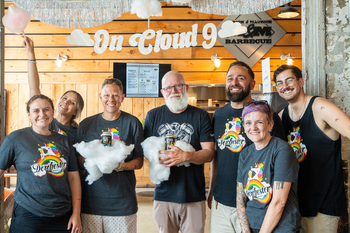 DorchesterBrew's tweet photo. We celebrated 9 years of DBCo last weekend!!!!

Thank you to all of our staff and supporters for making this place a home full of joy and good beer!!

To commemorate turning 9, we released Funkyard Dog, a tart farmhouse ale! https://t.co/807AOwisia