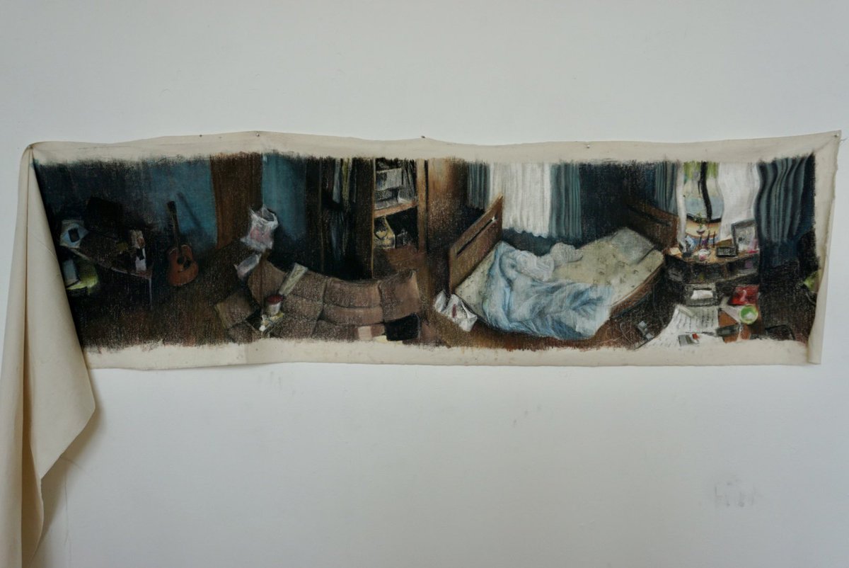 mky_an's tweet image. 『my room』2025

綿布にオイルパステル