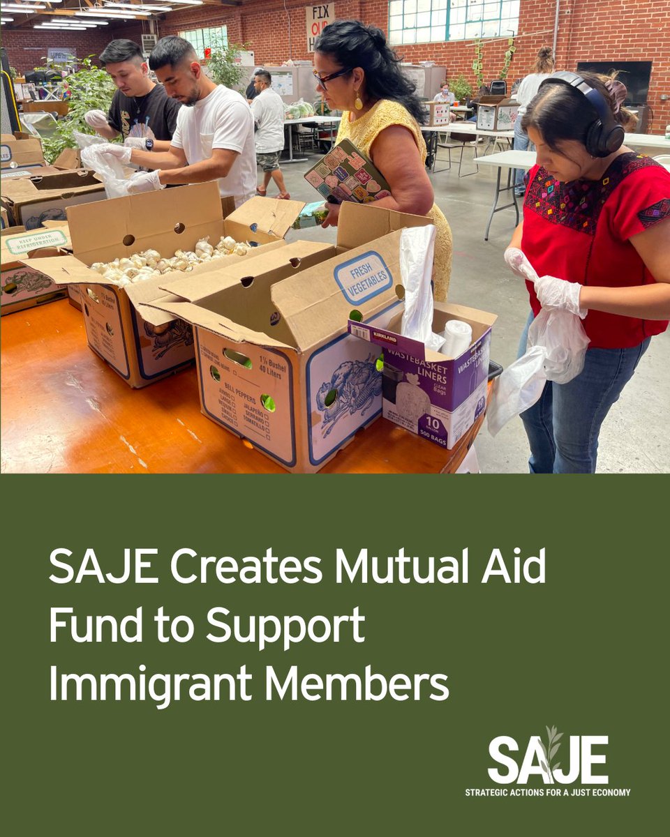 As Angelenos continue to be surveilled and targeted by federal agents, SAJE has pivoted to focus on the immediate needs of our members—delivering food and essentials like milk, bread, and eggs to community members on a weekly basis: bit.ly/414pQrW
