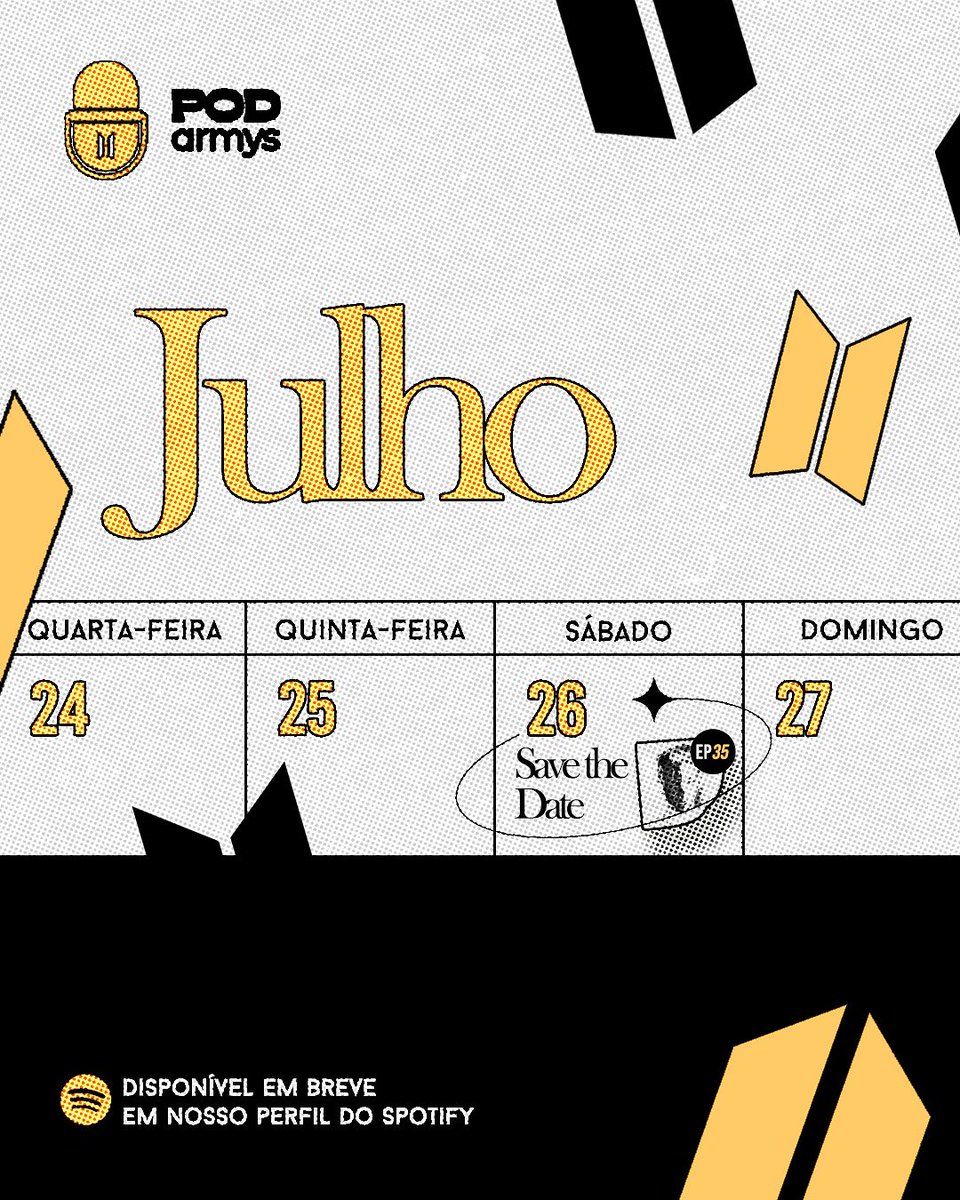 PODARMYS's tweet image. 🗓 Save the date, ARMY!
O EP35 do PODARMYS estreia neste sábado, 26 de julho, com o primeiro episódio do nosso novo quadro: Outro: Solos
Vamos revisitar a primeira mixtape do RM, um marco na trajetória individual do nosso líder!
Já anota aí e ativa o lembrete:
🎙 26/07 | 20h…
