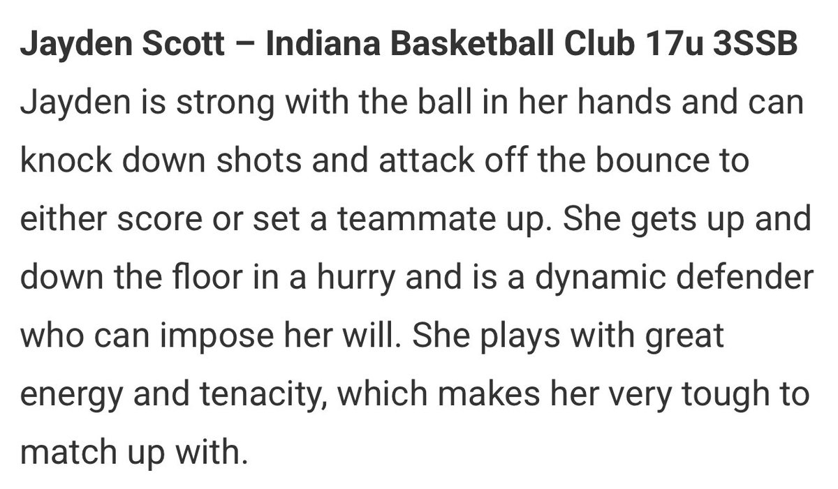Jayden Scott (@jaydenmscott) on Twitter photo Thank you for the recognition! <a href="/JrAllStarBB/">Jr. All-Star Girls Basketball</a> <a href="/IBC17U3SSB/">Indiana Basketball Club 17U 3SSB</a> <a href="/CastleGBasketb1/">@CastleG_Basketball</a> Thank you for the recognition! <a href="/JrAllStarBB/">Jr. All-Star Girls Basketball</a> <a href="/IBC17U3SSB/">Indiana Basketball Club 17U 3SSB</a> <a href="/CastleGBasketb1/">@CastleG_Basketball</a>