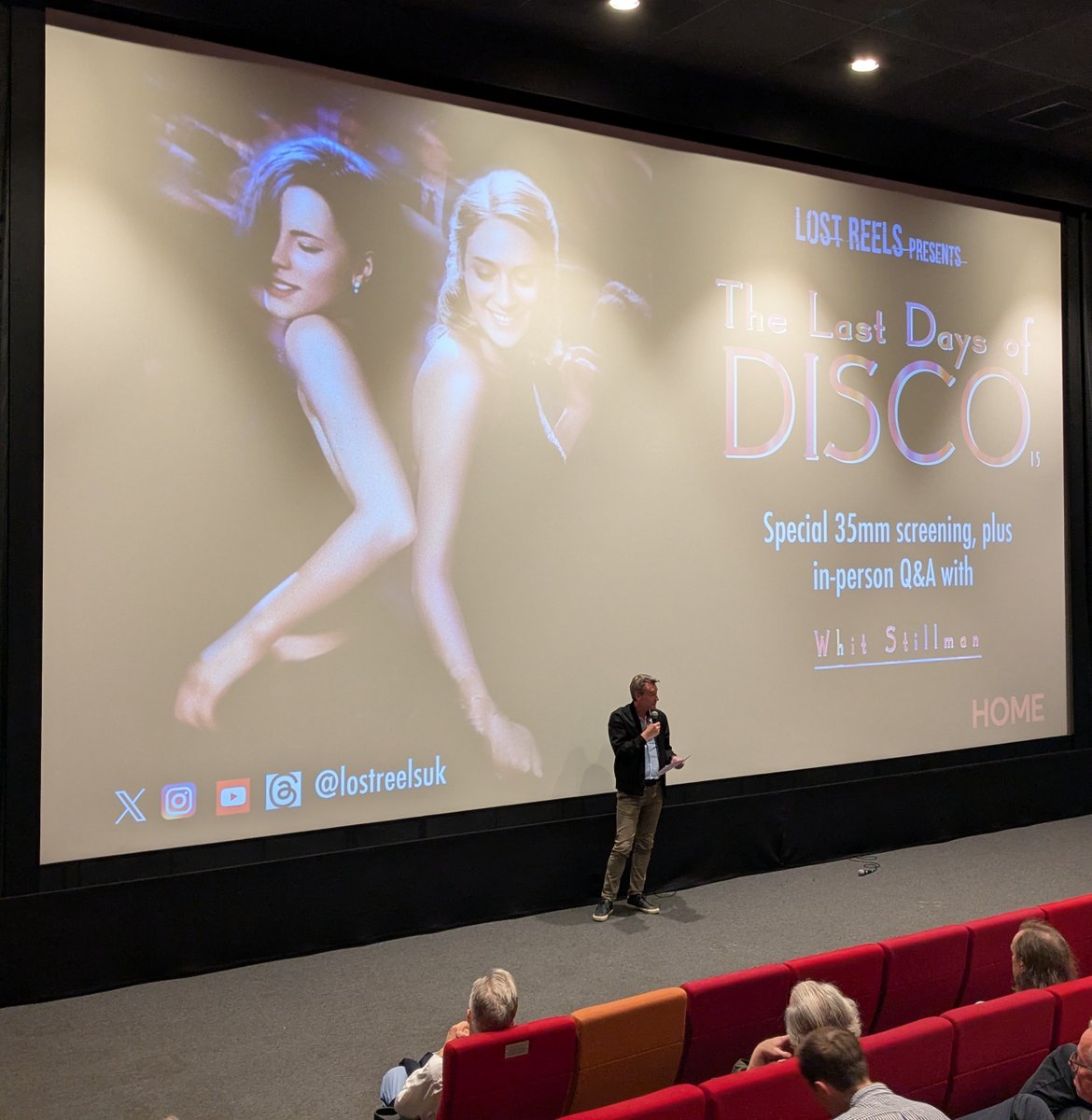 LostReelsUK's tweet image. Another banger of a screening on the Lost Reels @WhitStillman Tour, this time @HOME_mcr! A packed house, perfect 35mm print, and wonderful engagement by the audience at the Q&A. Many thanks to all involved. All film events should be like this!! Now onto Tyneside Cinema...