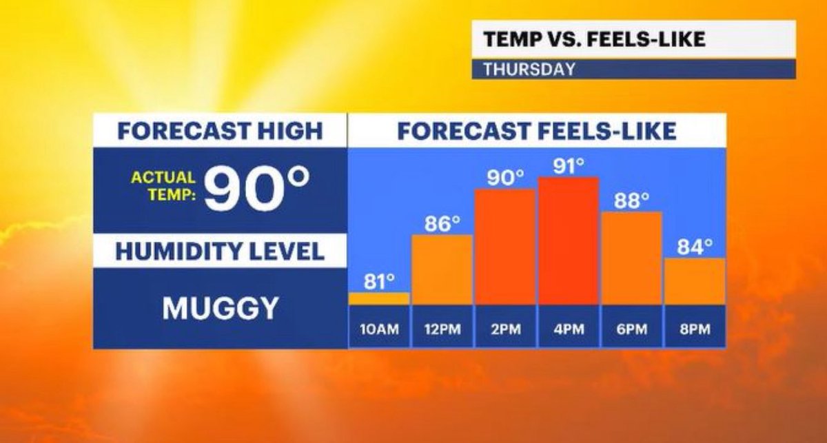 AddisonGreenWX's tweet image. Headlines time, #HudsonValley:
🌡️ rising temps THU
🥵 Heat Advisory for FRI, feels up to 105!
⛈️ storm potential FRI PM
🌬️ damaging gusts possible
HudsonValley.news12.com/weather
#nywx #news12
