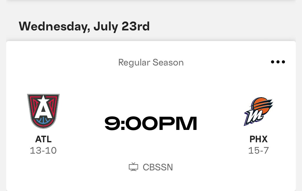 insidewomensbb's tweet image. #WNBA Regular Season Game being played today :
Atlanta Dream 🆚 Phoenix Mercury at 10pm EST/9pm CST
📺 CBSSN