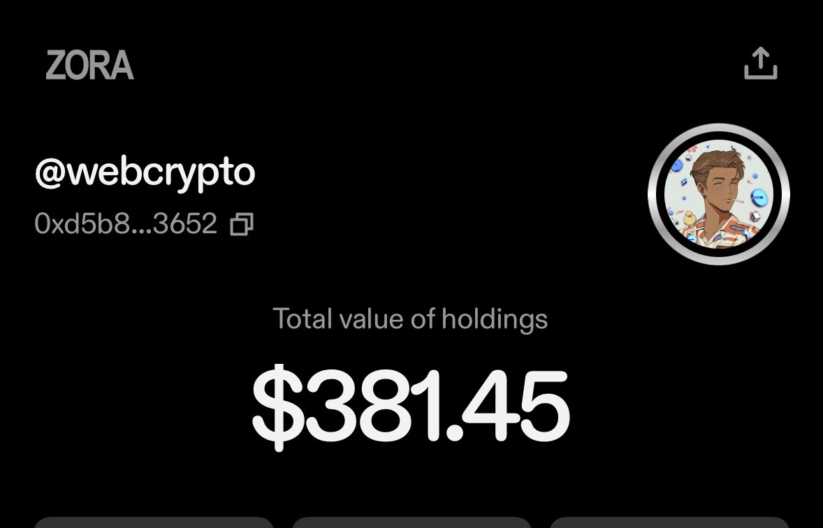 Web_Crpt's tweet image. Just found $300+ in my @zora account
This is already more than I’ve made on other platforms in a short period of time.
Truly the creator era on @base