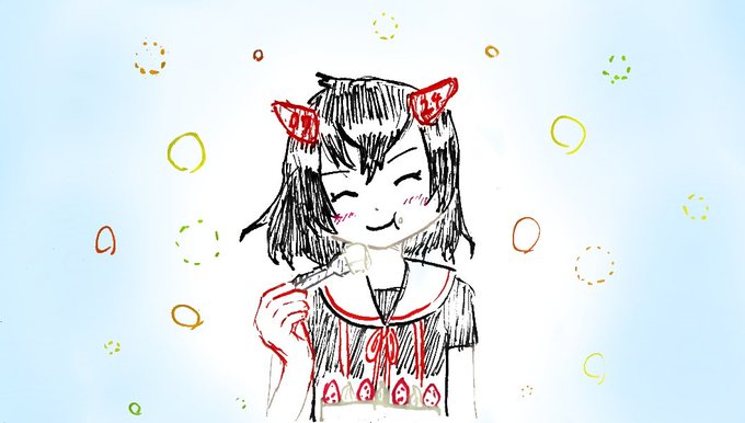 WesternFox2's tweet image. #たつきの日かもかも #irodori
ケーキ頬張るたつ鬼ちゃん再掲