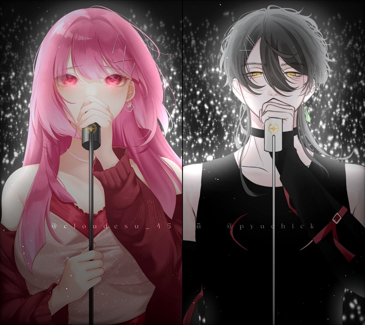 Cloudesu_45's tweet image. (AU) Alien Stage Collab w/ Pyu ✨
──────────
CN:
• Cherry Agatha
• Kurochi Mamoru (@pyuchick)
#clouds_oc #oc #originalcharacter #ocsbase #collab #collaboration #alienstage #ALNST