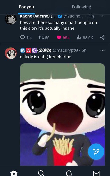 smartest milady on this site is eating french frine rn