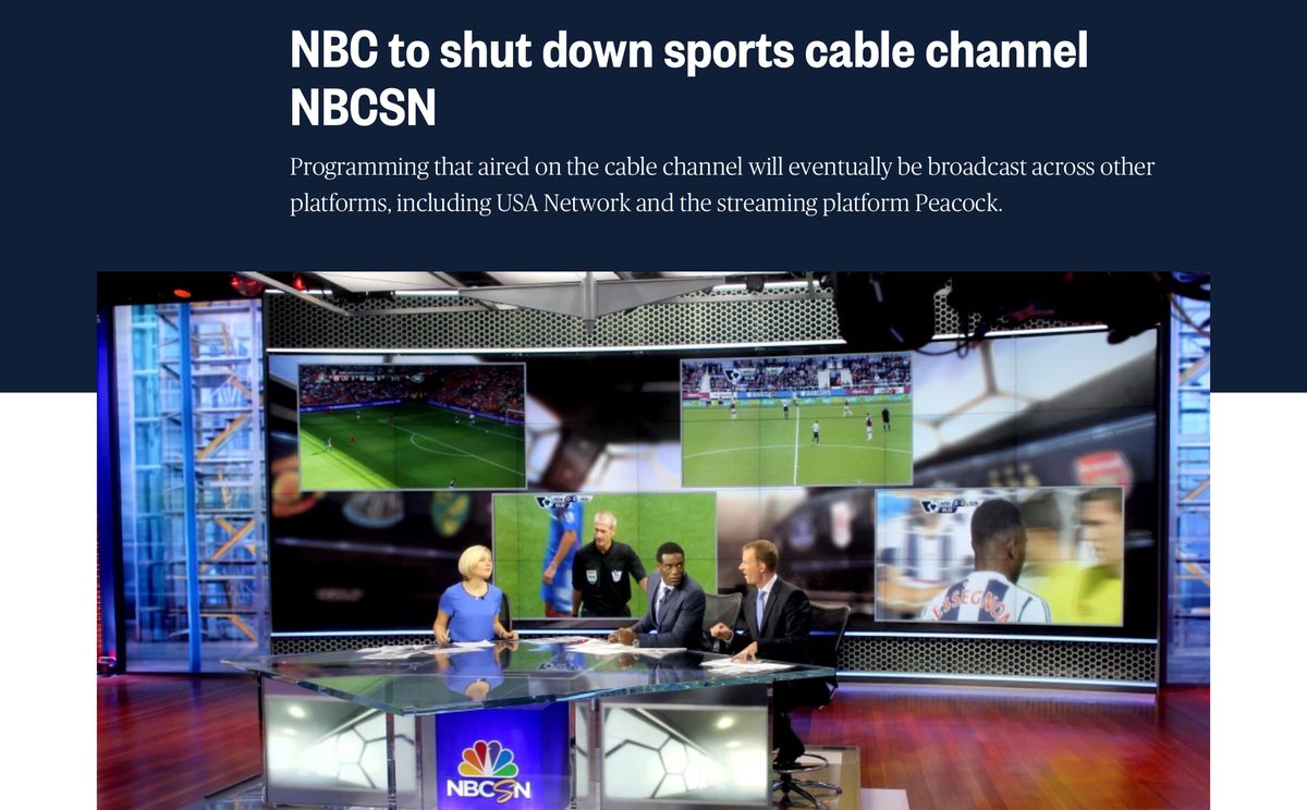mikealelliott's tweet image. First it was Max going back to its original name HBO Max, now it’s NBC Universal exploring launching a sports cable network. This comes after they shuttered their previously existing sports cable network NBCSN less than 4 years ago.
wsj.com/business/media…