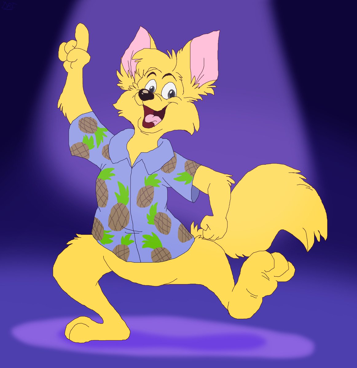 TombstoneRaven's tweet image. Goldie says &quot;sing along song&quot;🦊🎶
Artfight for @crazyyellowfox 
#ArtFight2025