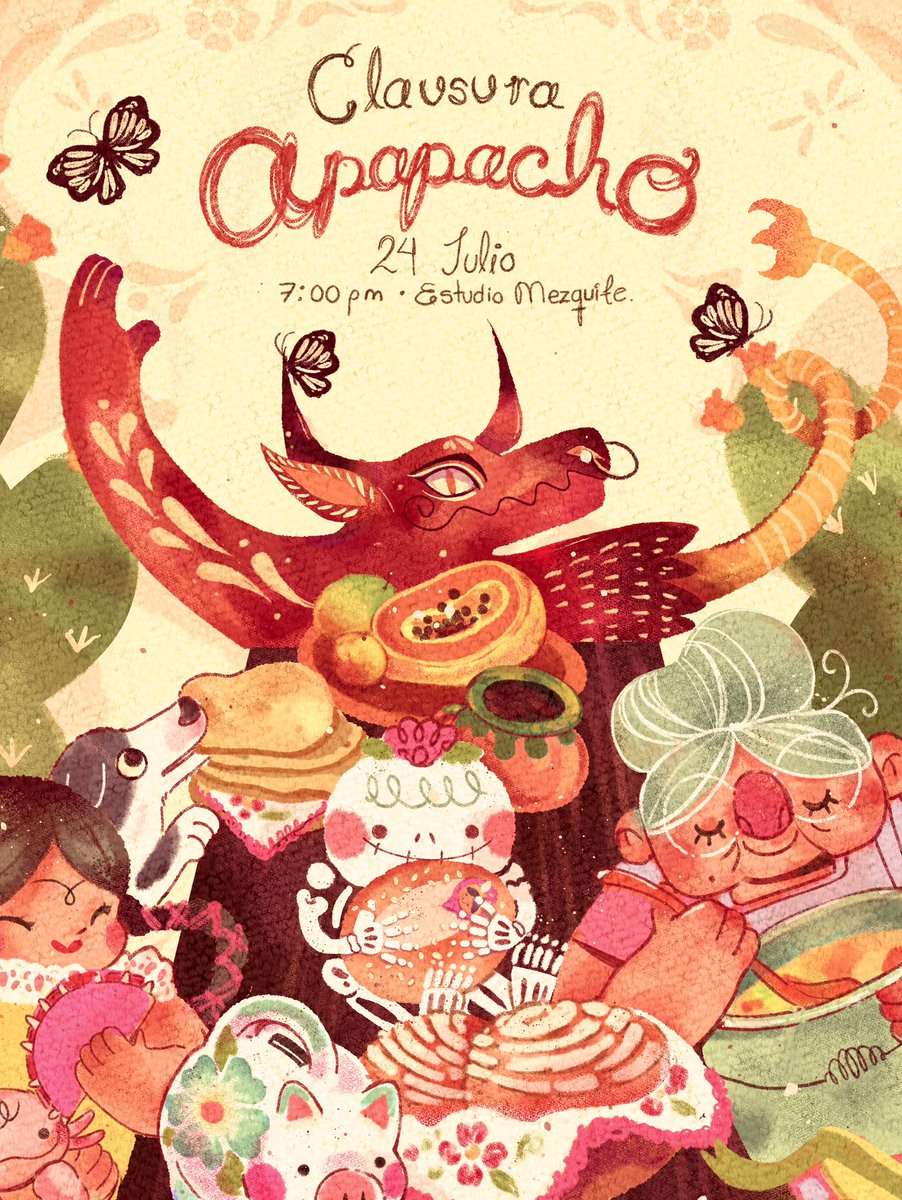 Mañana es la clausura de Apapacho :,) ❤️ Mil mil gracias de corazón por recibir mis trabajos con tanto amor, ha sido un gran gusto compartir con ustedes. Gracias Estudio Mezquite por la oportunidad de presentar mi trabajo en su espacio, a Rosa, Emi, Kai y Soto por la increíble