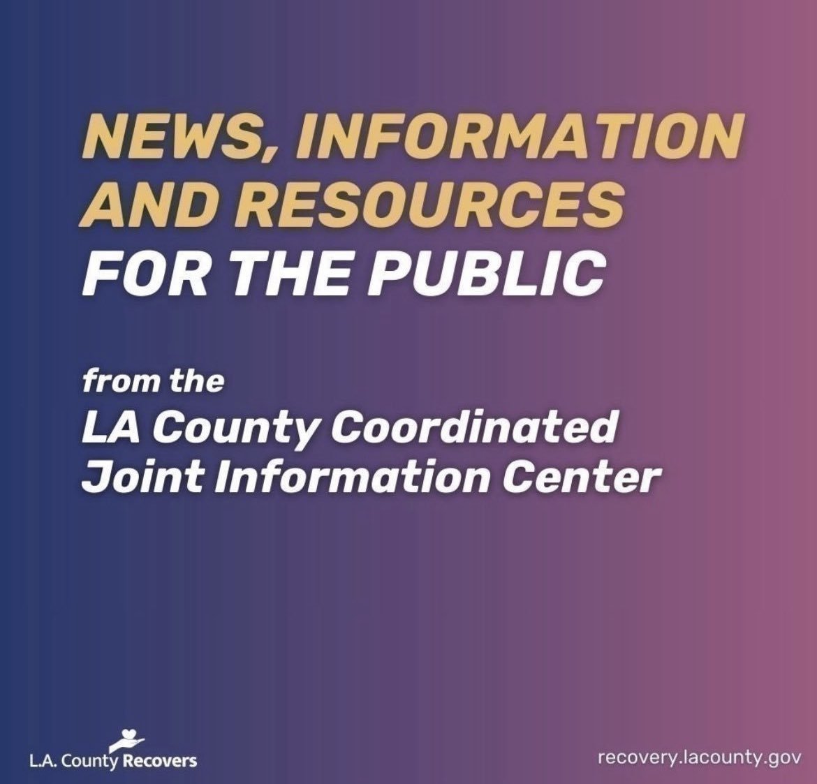 CountyofLA's tweet image. Get the latest wildfire recovery news, information and resources: content.govdelivery.com/accounts/CALAC…