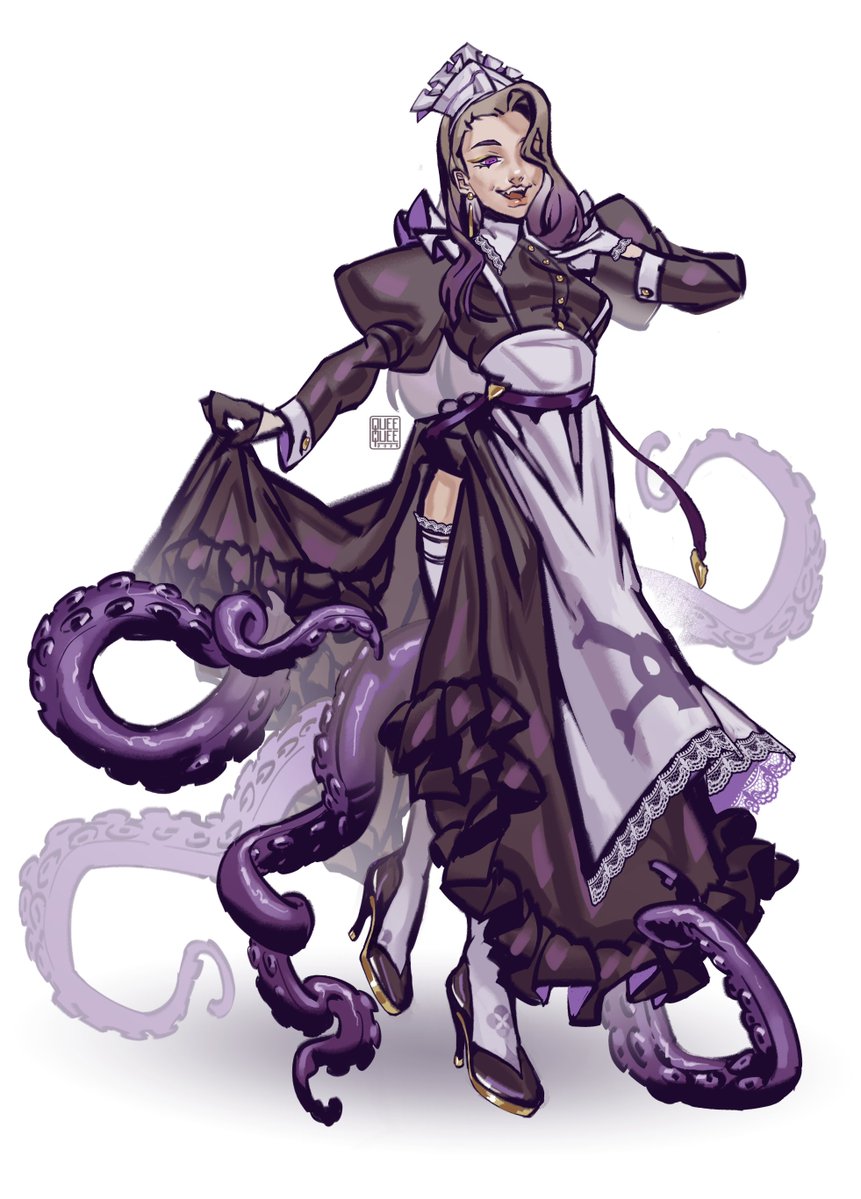 queequee_art's tweet image. Squid maid🐙 #oc