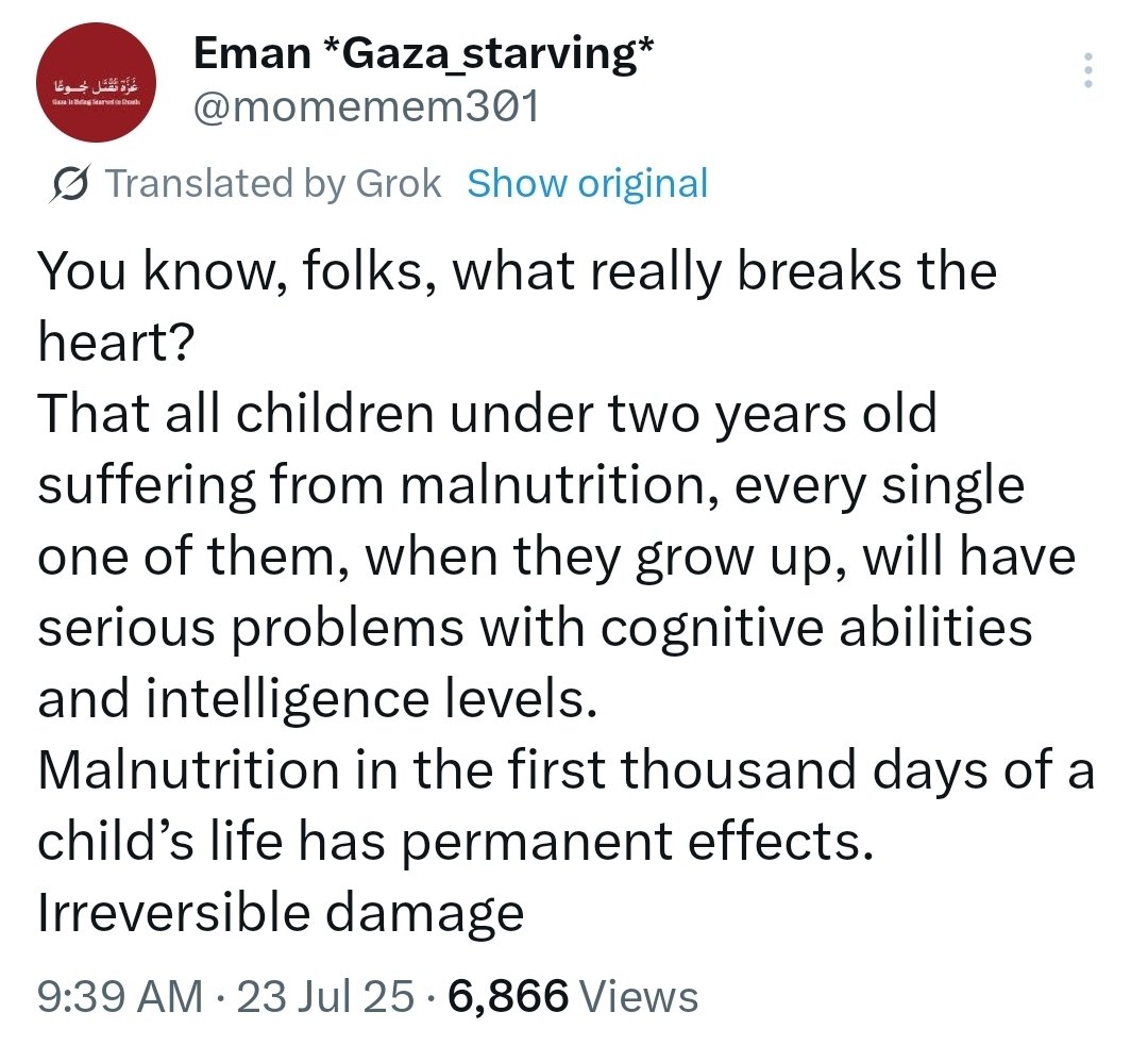 This is what depresses me the most.
This affects children in Ghaza and Sudan!!!