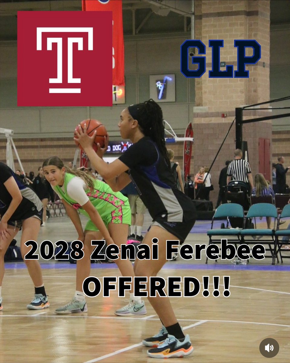 GLP_Basketball's tweet image. Congratulations to 2028 forward Zenai Ferebee who has added an offer from @templewbb! Thank you @CoachDianeRich and the rest of the Owl🦉staff! #GLPFamily💙🖤💙