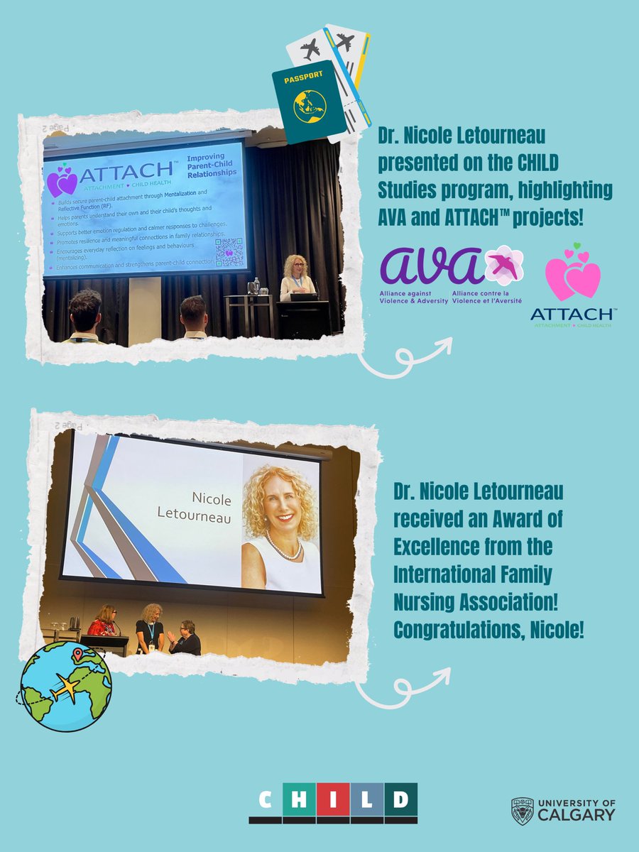 CHILD Studies (@childstudies_ab) on Twitter photo In June, members of the CHILD team travelled to Australia for the International Family Nursing Conference. Dr. Nicole Letourneau also accepted an Award of Excellence from the International Family Nursing Association! Congratulations, <a href="/DrNLetourneau/">Dr Nicole Letourneau</a>! In June, members of the CHILD team travelled to Australia for the International Family Nursing Conference. Dr. Nicole Letourneau also accepted an Award of Excellence from the International Family Nursing Association! Congratulations, <a href="/DrNLetourneau/">Dr Nicole Letourneau</a>!