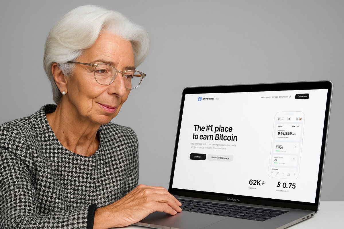satsfaucet's tweet photo. Christine Lagarde approve SatsFaucet ✅
#CertifiedFaucet https://t.co/dZIGNpiu4y