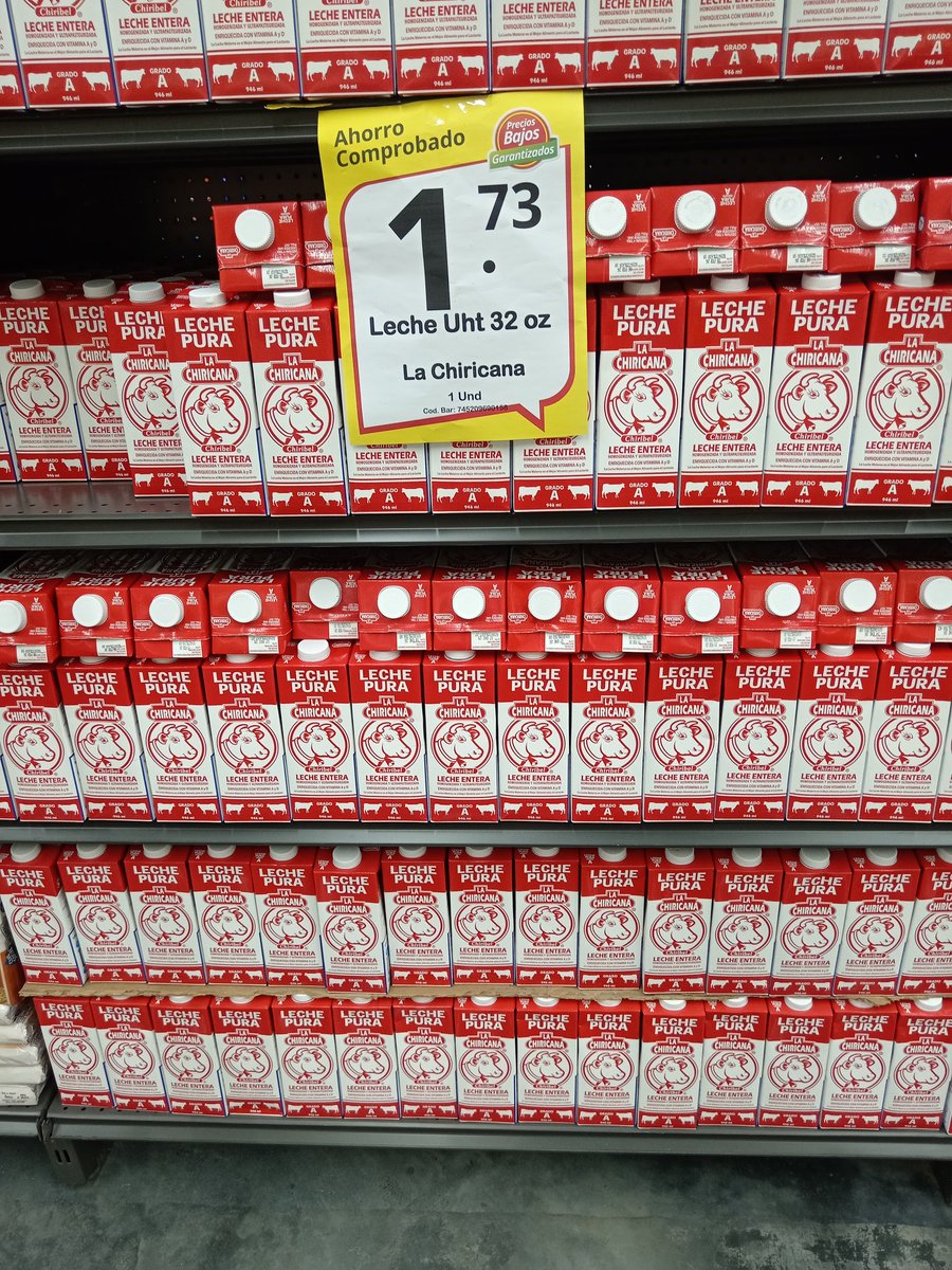 Esa leche ya va por $1.73 a fin de año estará en $2.00 ¡Adiós leche!