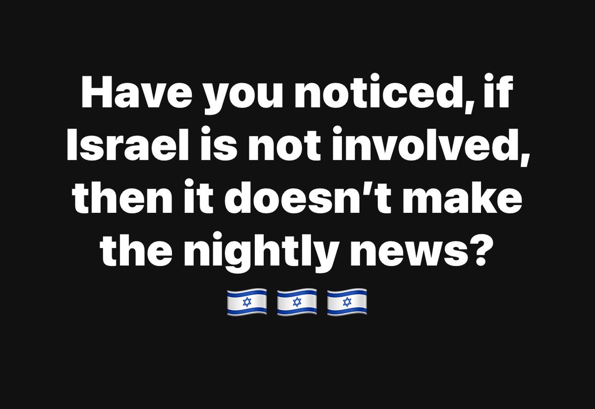 sabra_the's tweet image. Have you noticed?
If Israel is not involved, then it doesn’t make the news. What is that called?