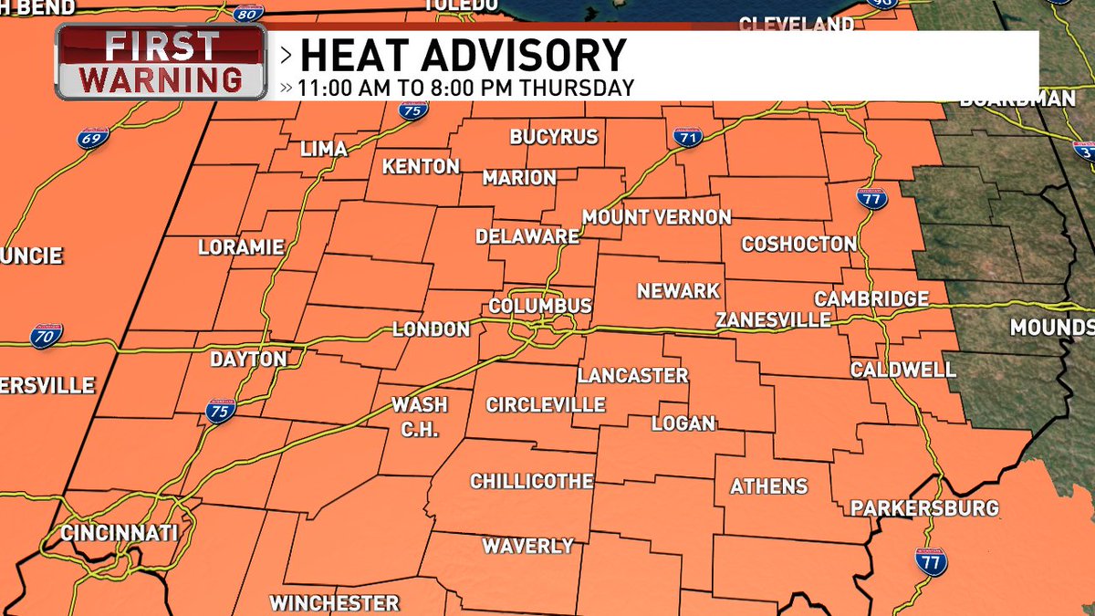 wsyx6's tweet image. We aren't going to see much relief from the heat into the weekend, so plan for several brutally hot days. MORE: bit.ly/4kVUifc