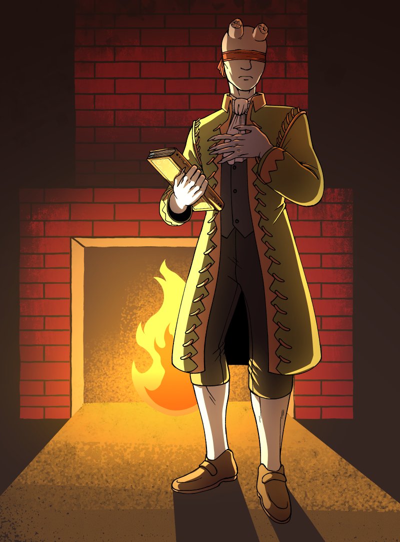 A fullbody commission of a very dignified demon