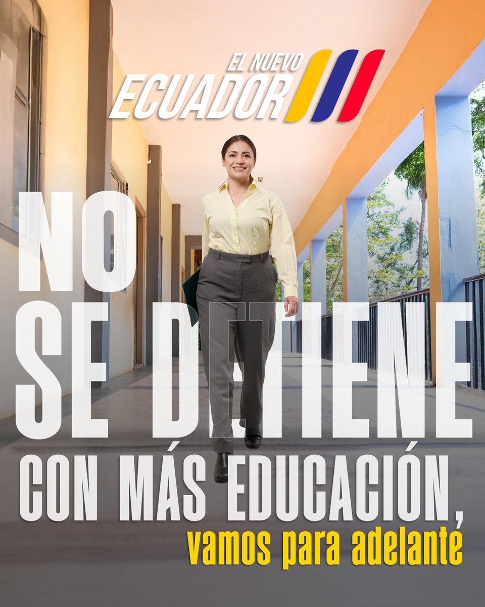 RNacional_News's tweet image. En #ElNuevoEcuador la educación de calidad es la prioridad. 🇪🇨
#NadaNosDetiene para brindarle a nuestras niñas, niños y jóvenes un futuro lleno de oportunidades.